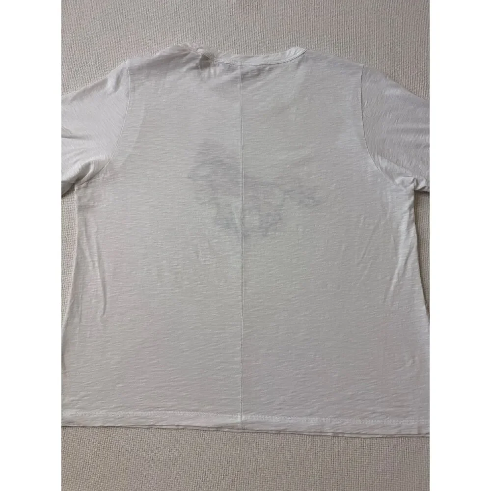 Veronica Beard Horse Graphic Gold Button Tee White XL Cotton Shirt - Picture 2 of 7